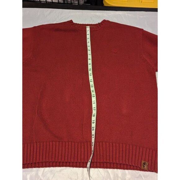 Timberland Men's Size XL 100% Cotton Maroon Long Sleeve HEAVY Sweater - Picture 8 of 14